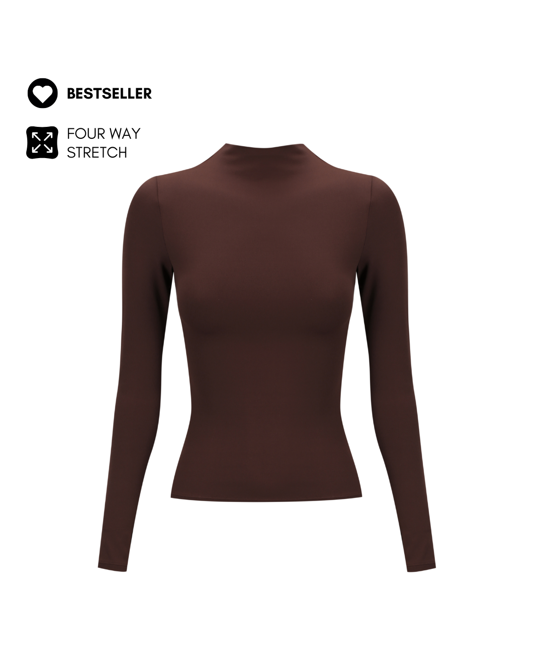 Laura Mock Neck in Espresso – Mon Cheval Equestrian