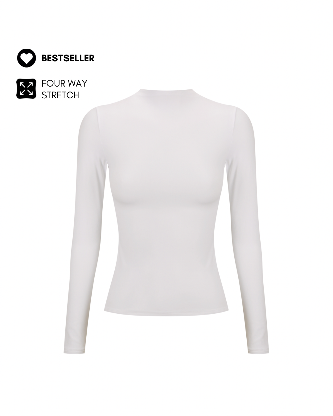 Laura Mock Neck in White – Mon Cheval Equestrian